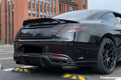 Carbonado 2014-2021 Mercedes Benz S63 S Class C217 Coupe RT Style Carbon Fiber Trunk Spoiler
