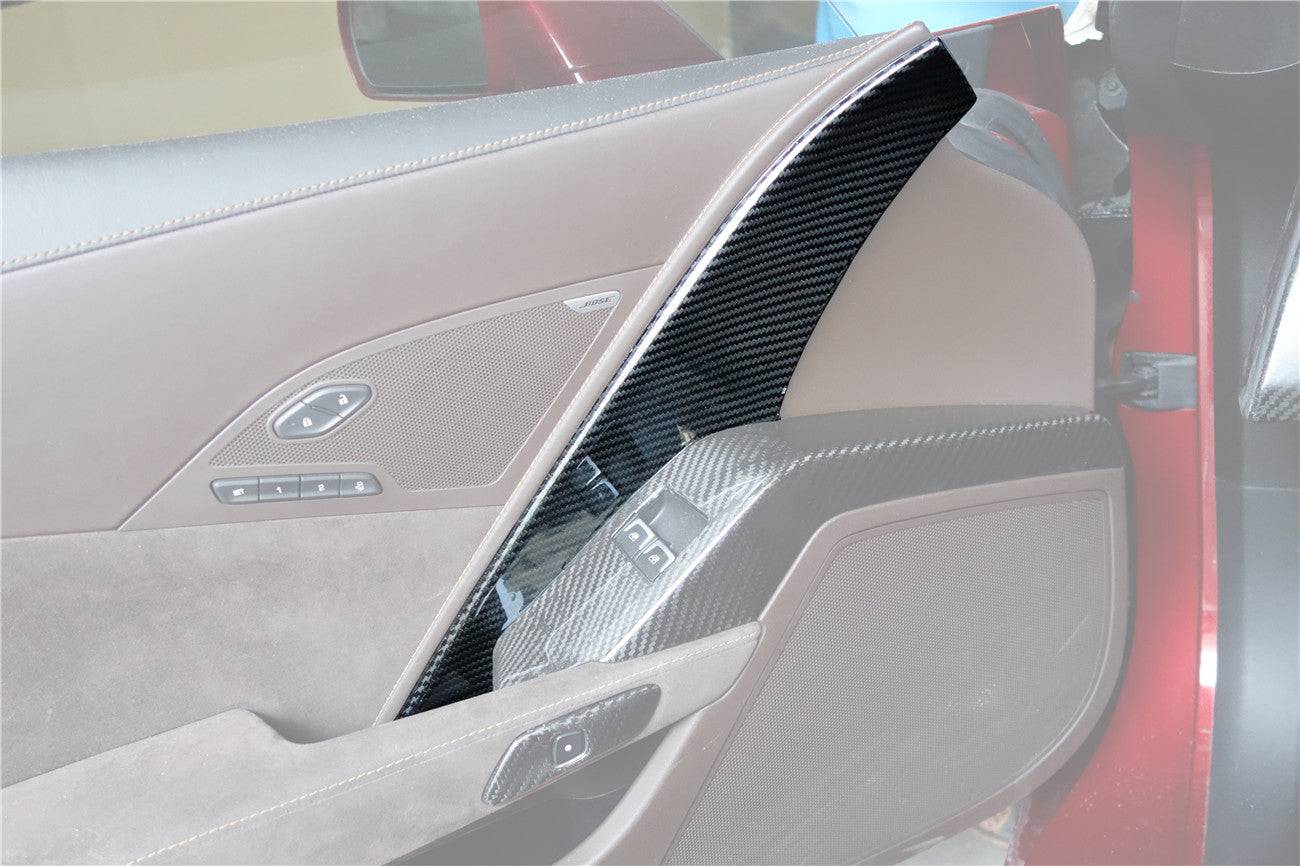 Carbonado 2013-2019 Corvette C7 Z06 Grandsport Dry Carbon Fiber interior Door Panel Cover Trim