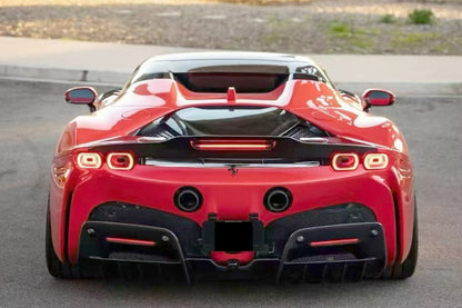 2020-UP Ferrari Autoclave Carbon Fiber Trunk Spoiler Carbonado (RT) Fits: SF90 Stradale (1X1DRYCFSF90-MIW-RT-TS)