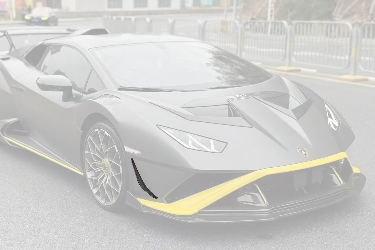 Carbonado Aero Autoclave Carbon Fiber Front Bumper Canards | 2021 - 2024 Lamborghini Huracan STO - 1
