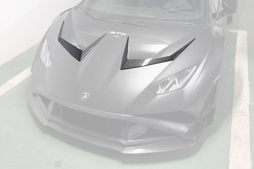 Carbonado Aero Autoclave Carbon Fiber Hood Vent Trim | 2021 - 2024 Lamborghini Huracan STO - 1