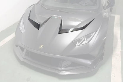 Carbonado Aero Autoclave Carbon Fiber Hood Vent Trim | 2021 - 2024 Lamborghini Huracan STO - 1