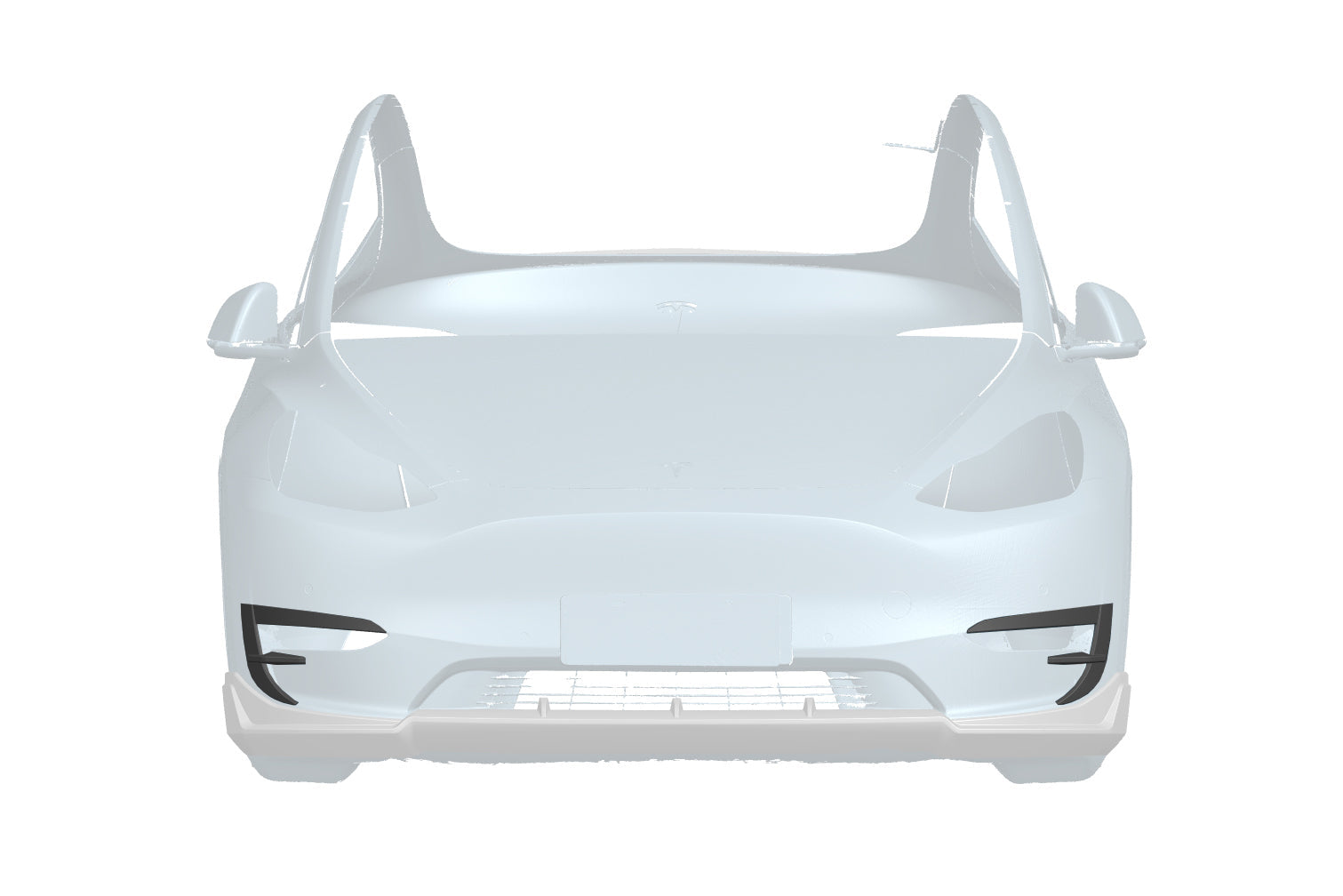 Cubiertas de luces diurnas delanteras de fibra de carbono secas estilo Tesla Model Y AD Carbonado 2020-2024