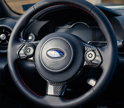 OLM LE Dry Carbon Fiber Steering Wheel Covers - 2017-2024 Subaru BRZ / Toyota GR86