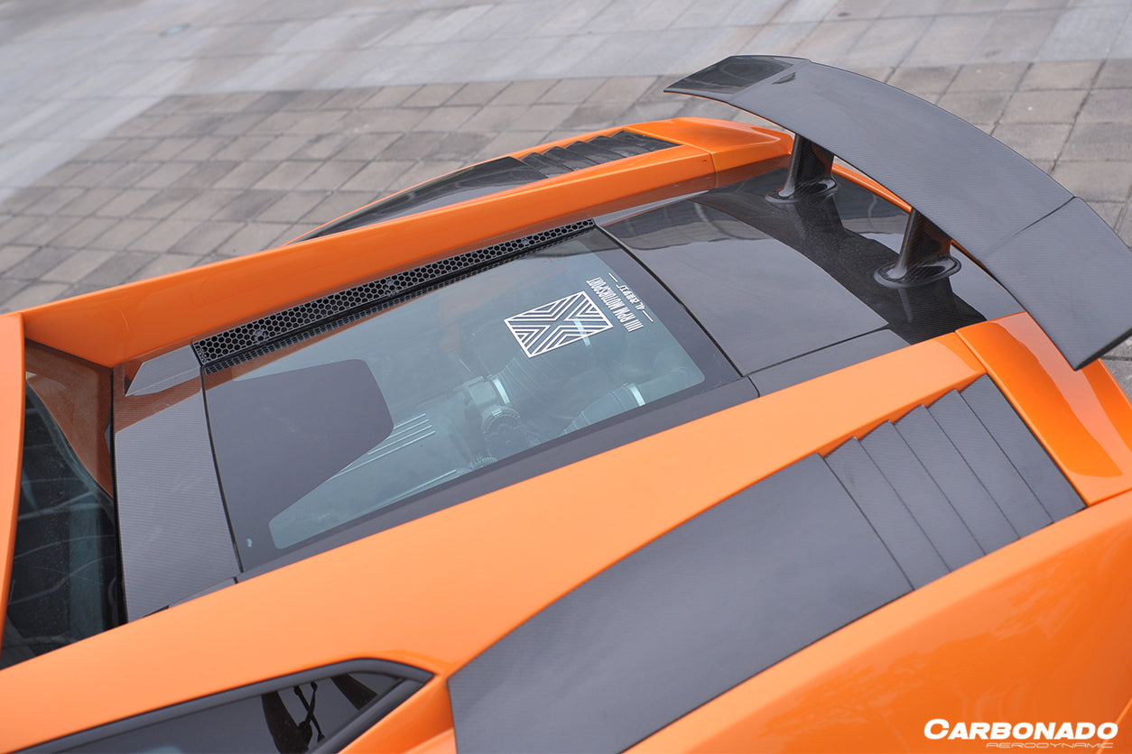 Carbonado OE Style Engine Hood Hatch USE ORIGINAL GLASS | 2004-2008 Lamborghini Gallardo Coupe, Gallardo SE, Superleggera