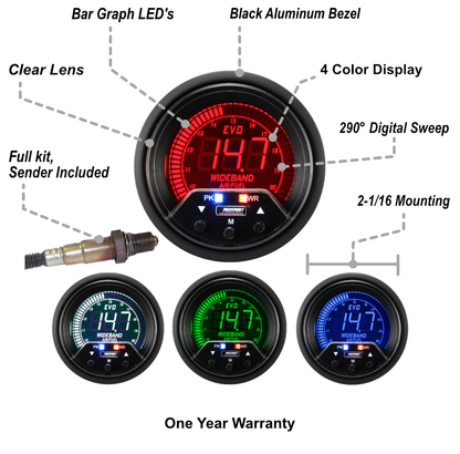 Kit de relación aire-combustible digital de banda ancha Prosport 2-3/8" Premium EVO