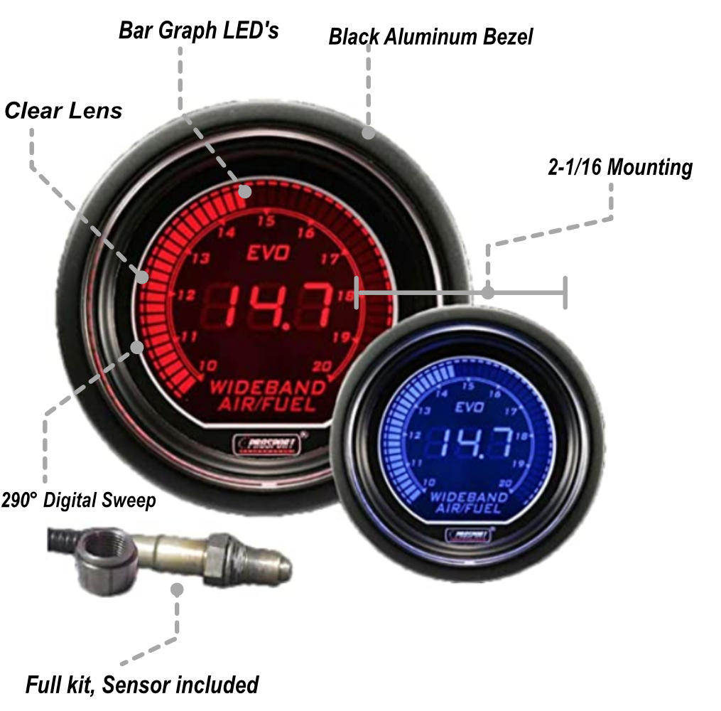 Prosport 2-1/16" EVO Wideband Digital Air Fuel Ratio kit