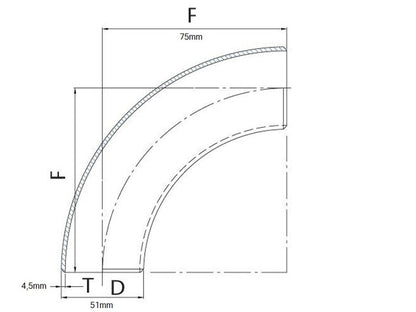 Cast Aluminum Elbow 90° - Small Radius (AL-ELC-76)