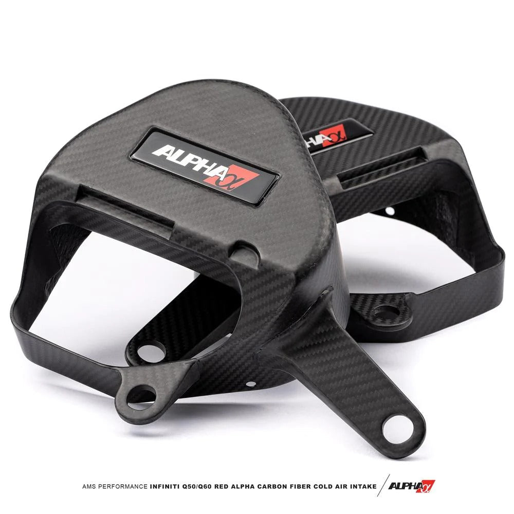 AMS Performance Red Alpha Matte Carbon Intake Kit (Infiniti Q50/Q60) - AMS