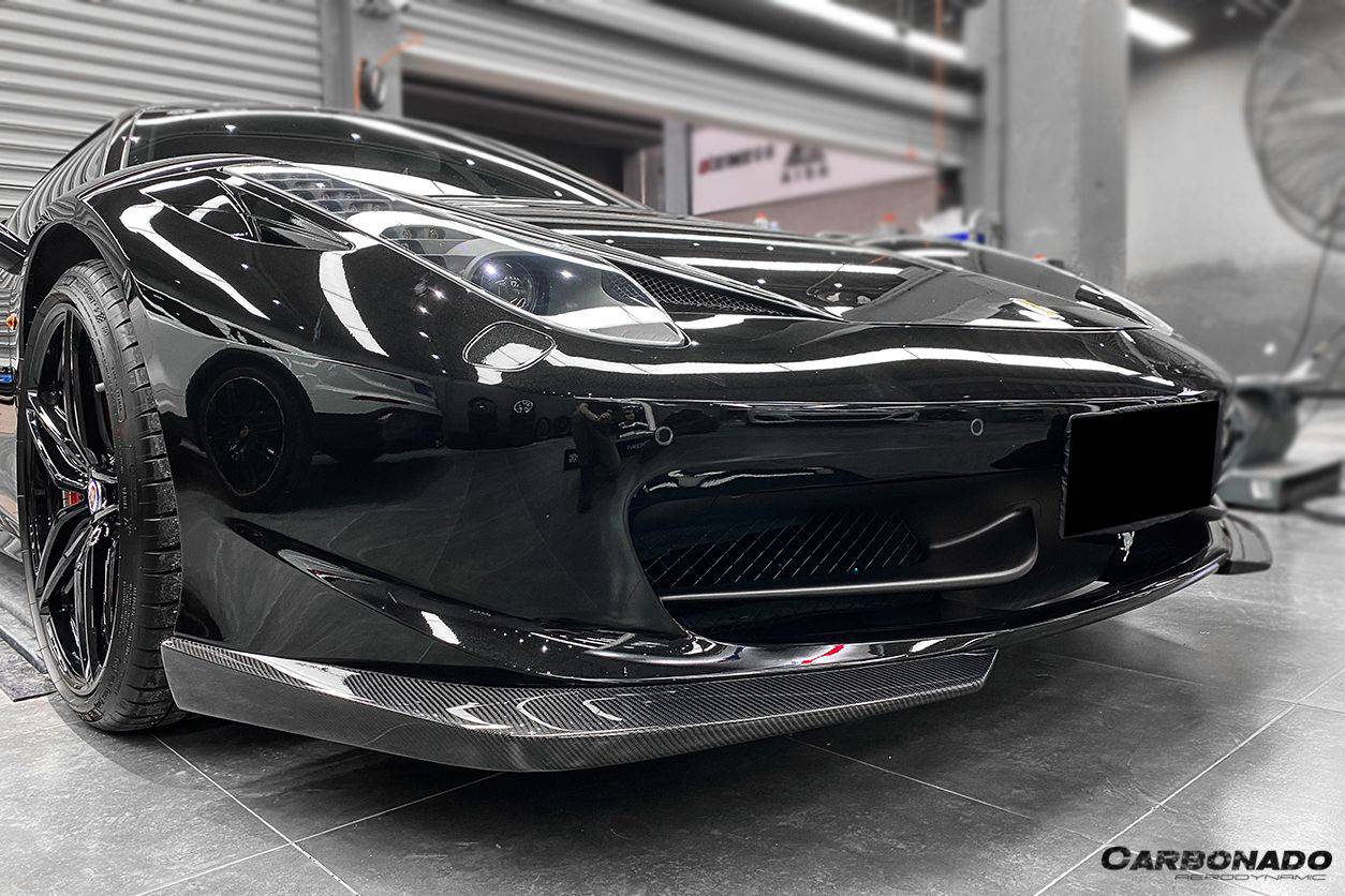 Carbonado 2010-2015 Ferrari F458 Coupe & Spider AP Style Carbon Fiber Front Lip
