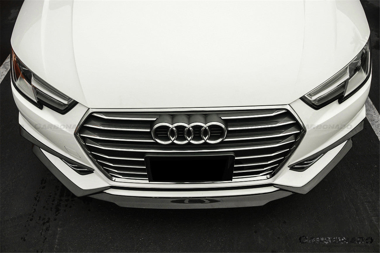 Molduras de ventilación del parachoques delantero de fibra de carbono estilo MD para AUDI B9 A4 Sport S4 Carbonado 2017-2018