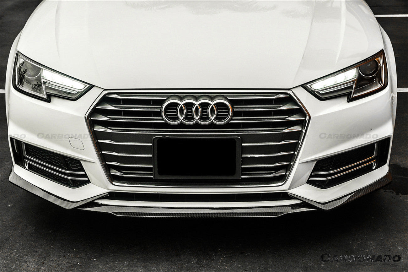 Molduras de ventilación del parachoques delantero de fibra de carbono estilo MD para AUDI B9 A4 Sport S4 Carbonado 2017-2018