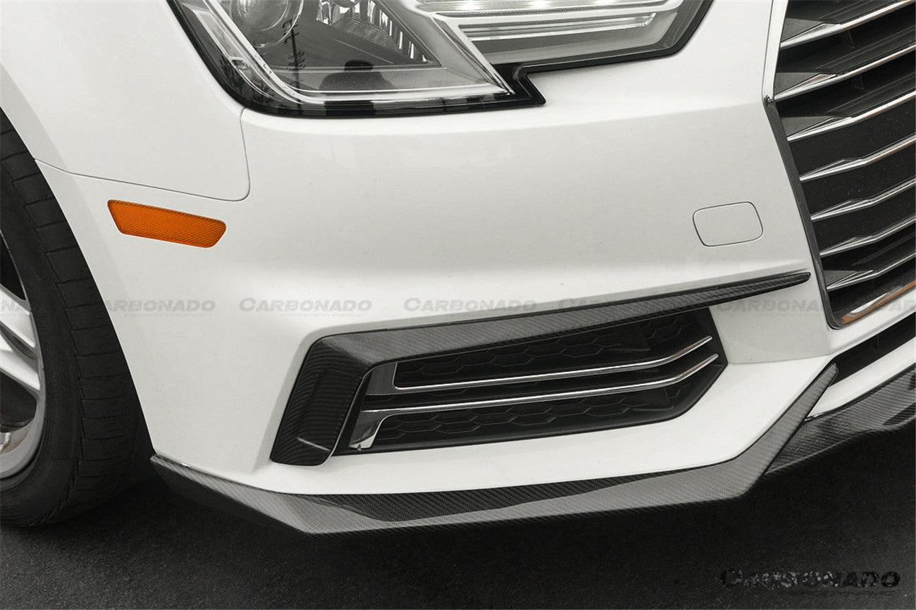 Faldón delantero de fibra de carbono estilo MD para Audi B9 A4 Sport S4 Carbonado 2017-2018