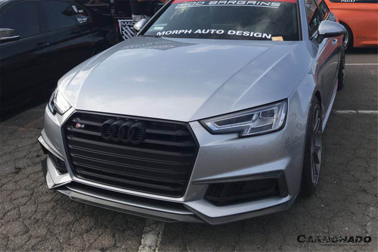 Molduras de ventilación del parachoques delantero de fibra de carbono estilo MD para AUDI B9 A4 Sport S4 Carbonado 2017-2018