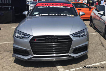 Molduras de ventilación del parachoques delantero de fibra de carbono estilo MD para AUDI B9 A4 Sport S4 Carbonado 2017-2018
