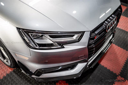 Molduras de ventilación del parachoques delantero de fibra de carbono estilo MD para AUDI B9 A4 Sport S4 Carbonado 2017-2018