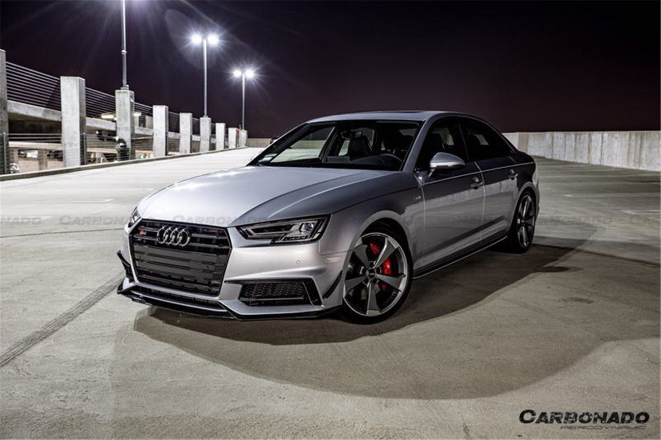 Molduras de ventilación del parachoques delantero de fibra de carbono estilo MD para AUDI B9 A4 Sport S4 Carbonado 2017-2018