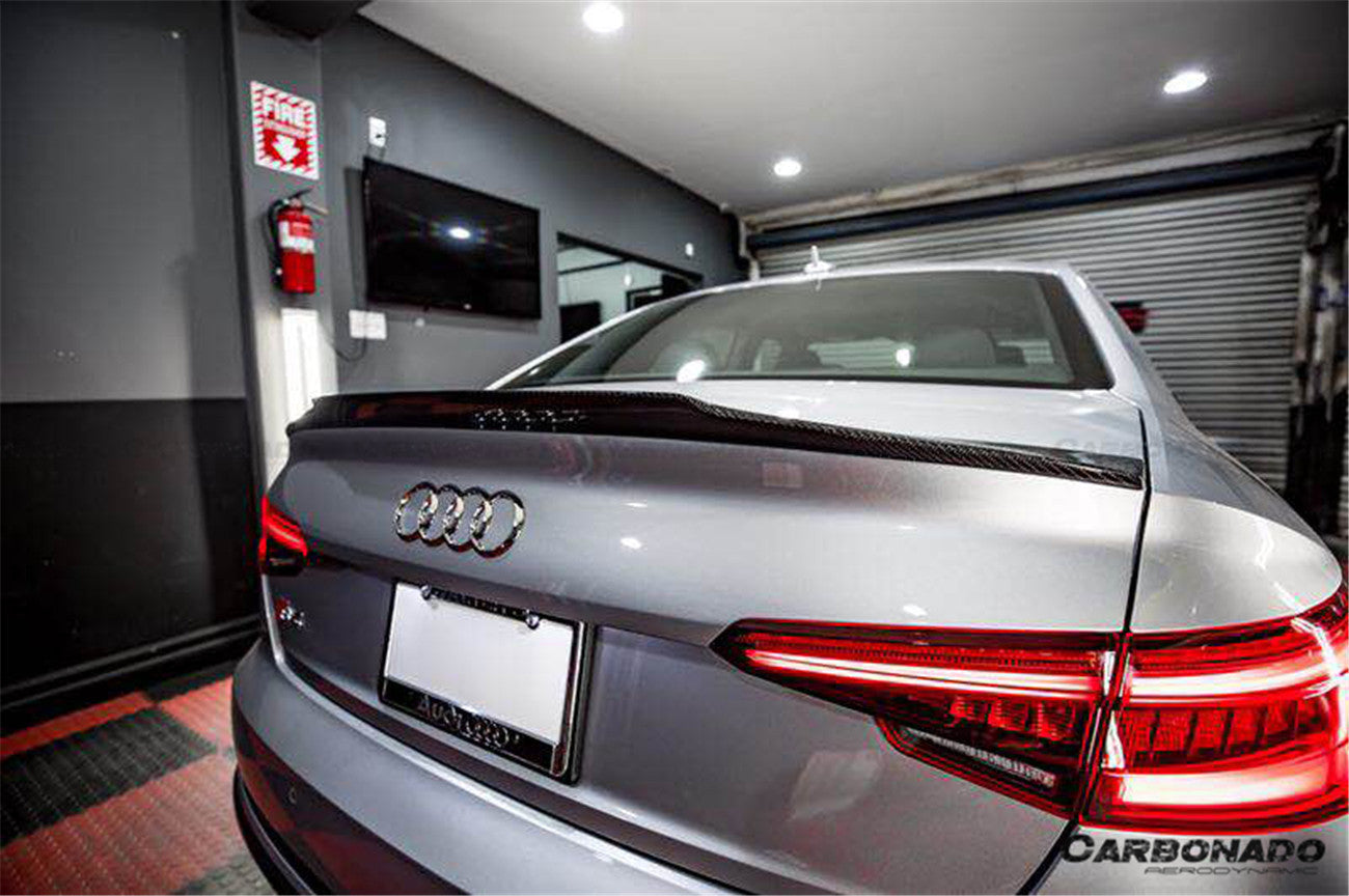 Carbonado 2017-2018 AUDI B9 A4 Sport  S4 MD Style Carbon Fiber Trunk Spoiler