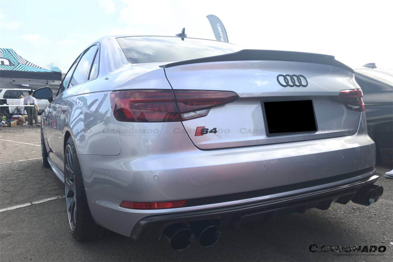 Carbonado 2017-2018 AUDI B9 A4 Sport  S4 MD Style Carbon Fiber Rear Lip Diffuser
