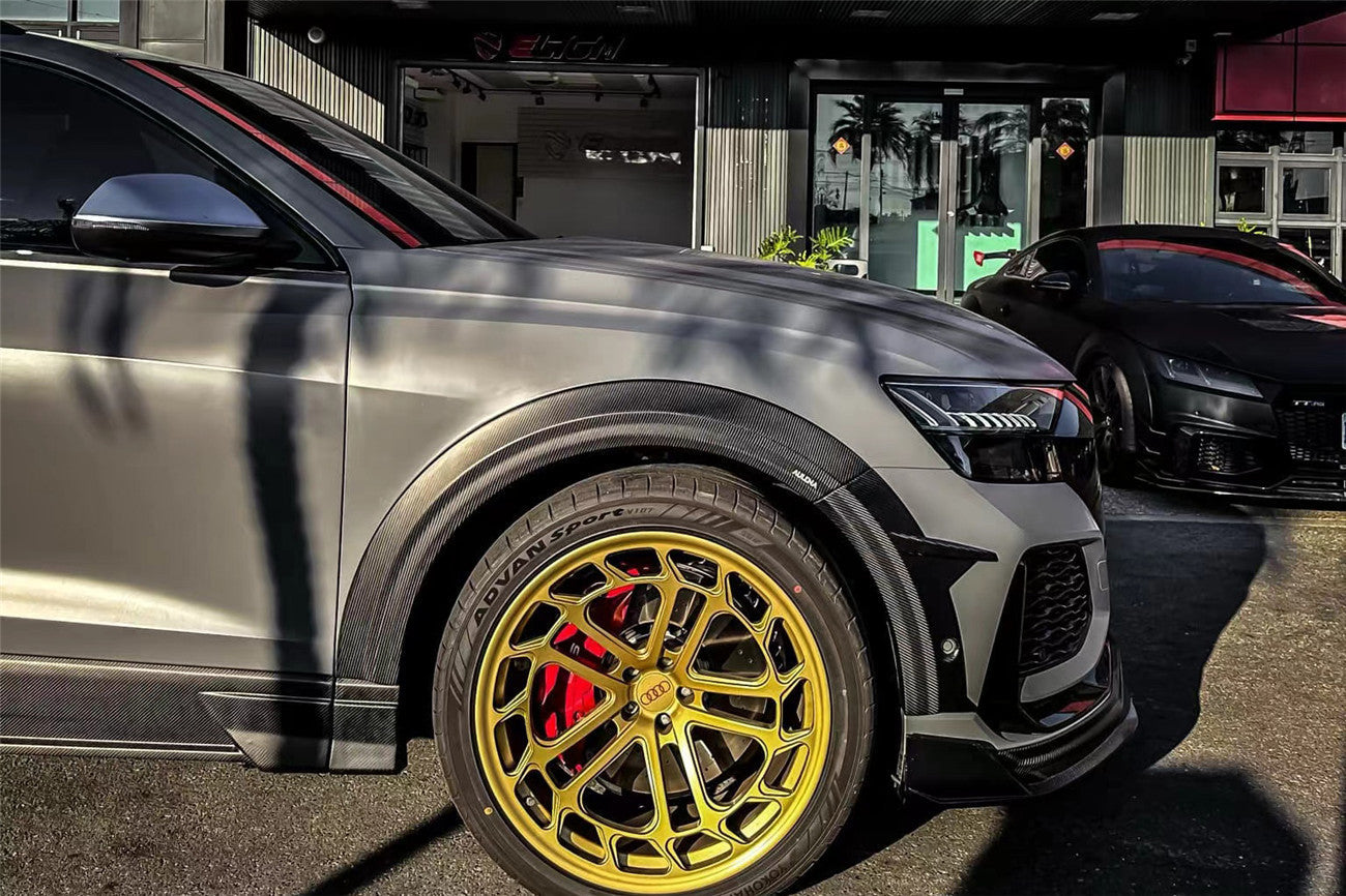 Carbonado 2020-2023 Audi RSQ8 AD Style Dry Carbon Fiber Fender Flare Wheel Trims