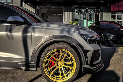 Carbonado 2020-2023 Audi RSQ8 AD Style Dry Carbon Fiber Fender Flare Wheel Trims