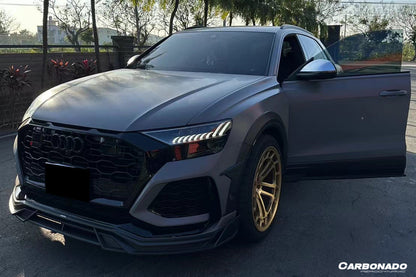 Carbonado 2020-2023 Audi RSQ8 AD Style Dry Carbon Fiber Front Lip Splitter