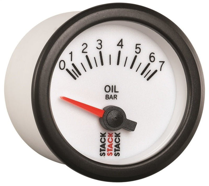 Autometer Stack 52mm 0-7 Bar M10 Male Electric Oil Pressure Gauge - Wh ...