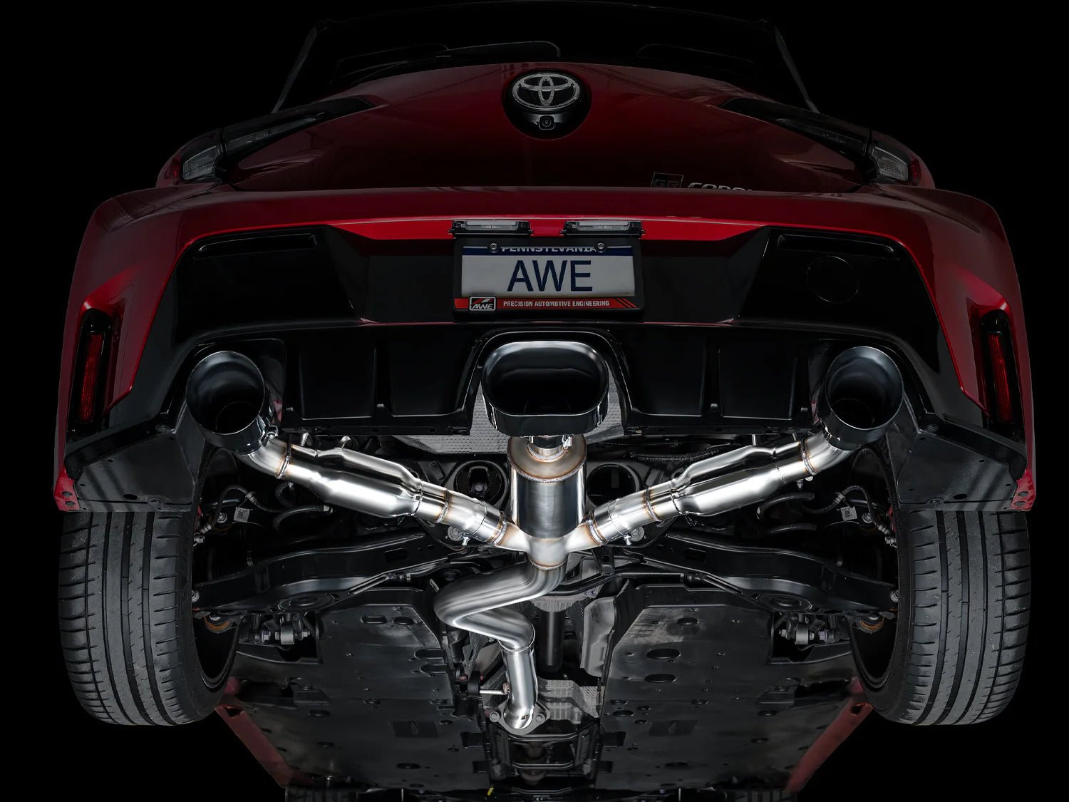 AWE Tuning 2023+ Toyota GR Corolla Touring Edition Exhaust - Diamond Black Tips - AWE Tuning