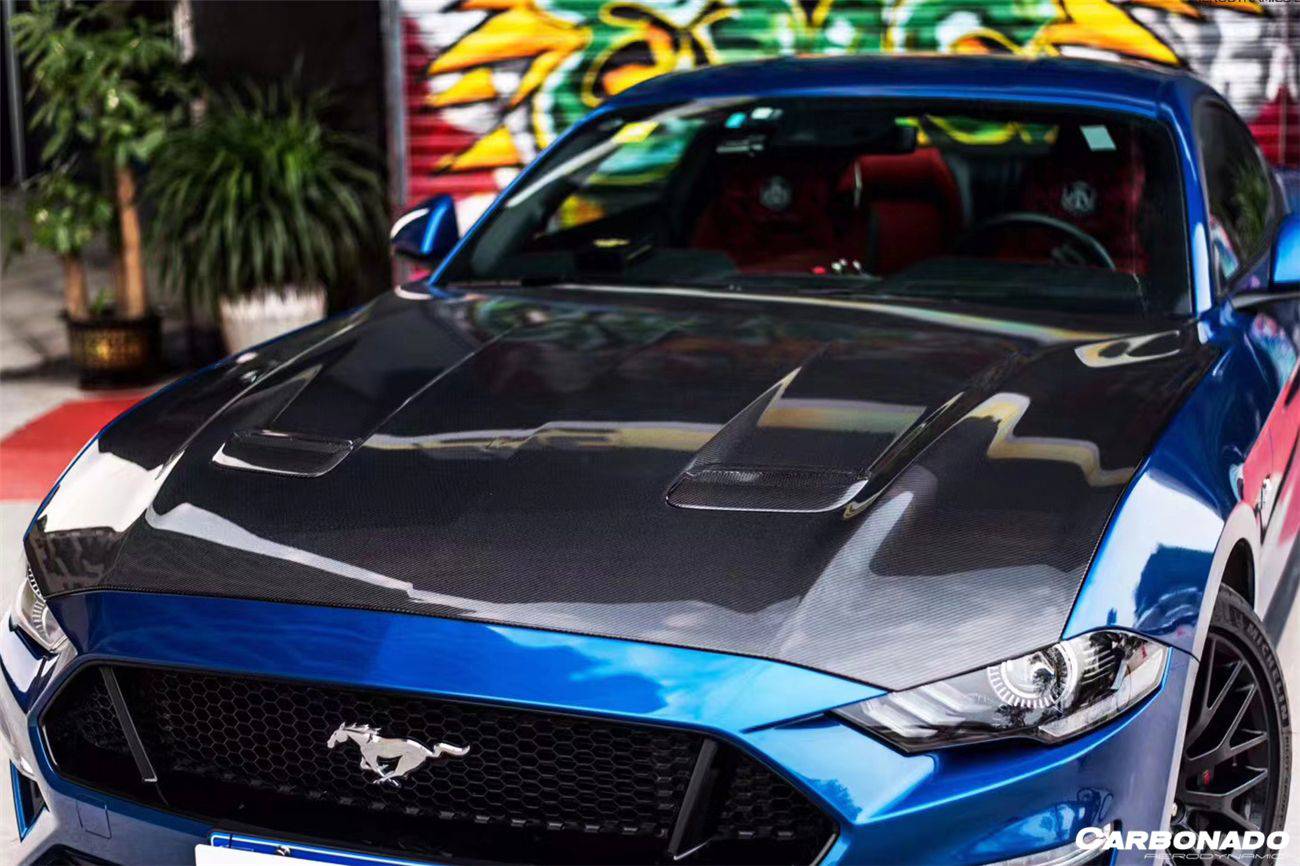 Carbonado 2018-2023 Ford Mustang OEM Style Carbon Fiber Hood