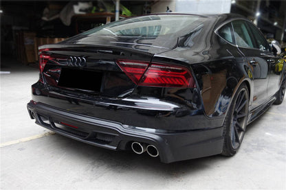 Carbonado 2012-2014 Audi A7 WD Style Rear Lip Diffuser With Exhaust Tips