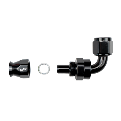 -10 AN 90 Degree Female Aluminum Hose End (PTFE)