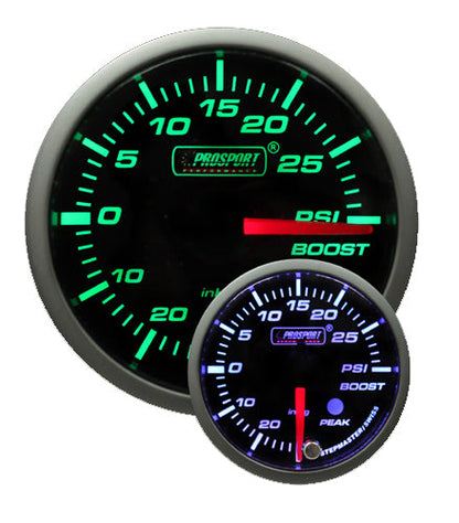 Prosport 2-1/16" Green/White Premium Electric Boost gauge