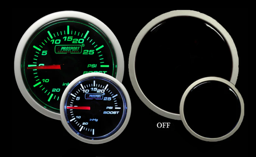 Prosport 2-1/16" Green/White Electrical Boost Gauge