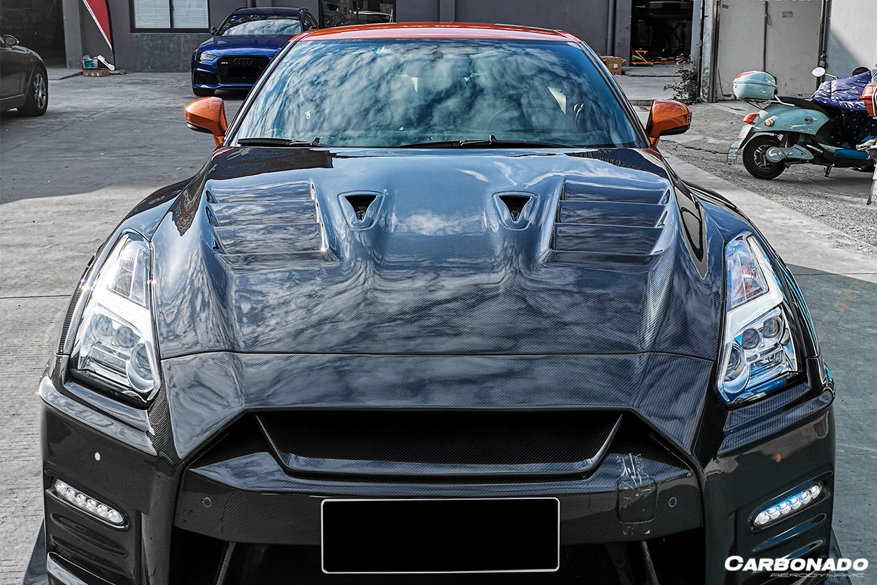 Carbonado 2017-2021 Nissan GTR R35 CBA & DBA & EBA TS Style Carbon Fiber Hood