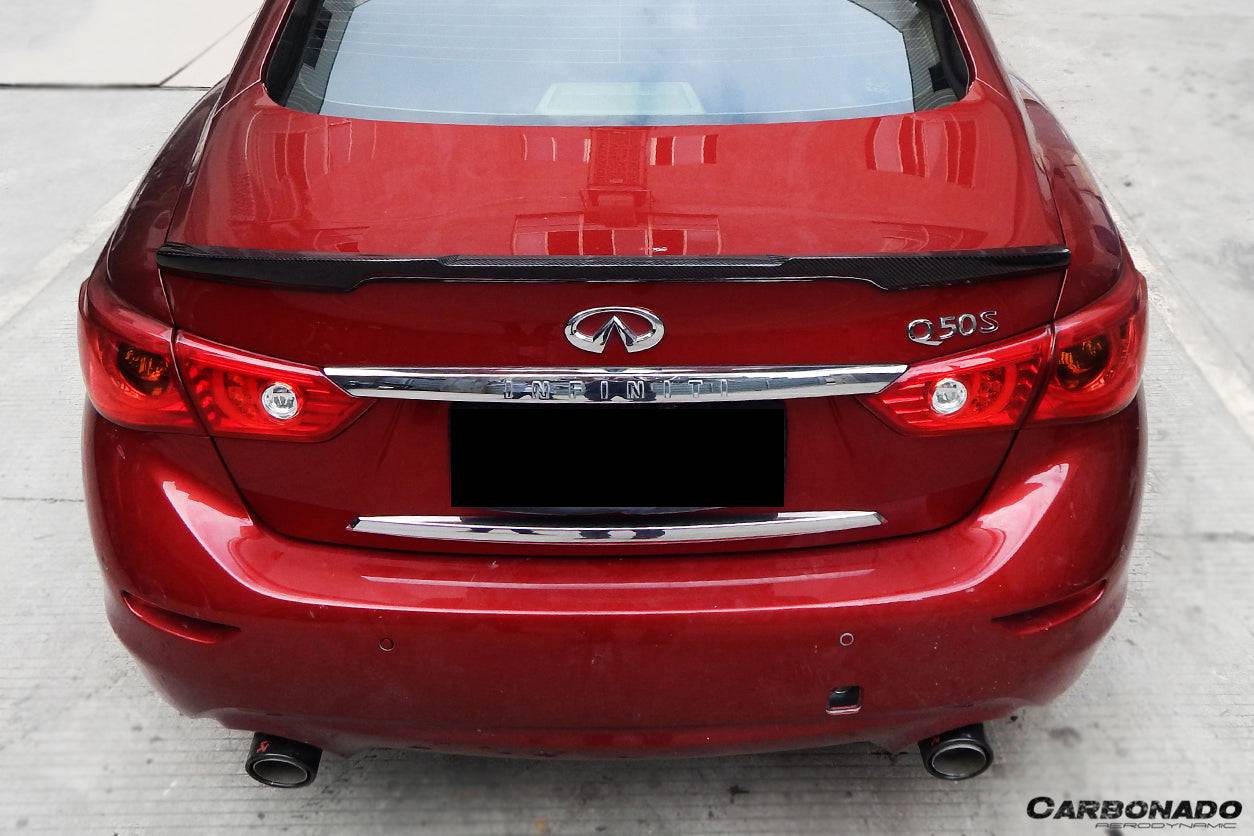 Carbonado 2014-2024 Infiniti Q50 Sedan RW Style Carbon Fober Trunk Spoiler