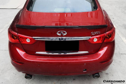 Carbonado 2014-2024 Infiniti Q50 Sedan RW Style Carbon Fober Trunk Spoiler
