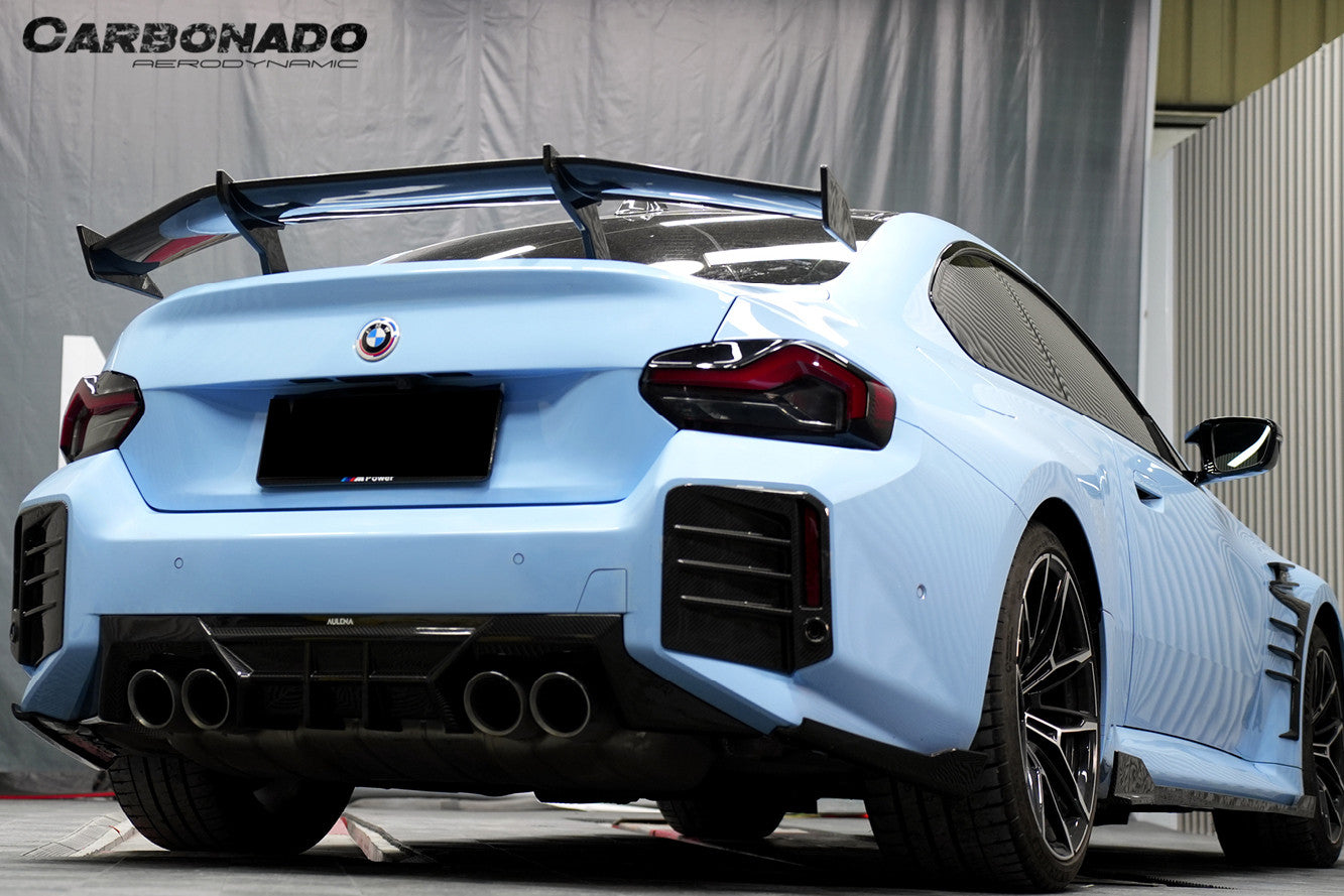 Carbonado 2021-2024 BMW M2 G87 AD Style Dry Carbon FIber Rear Bumper Canards