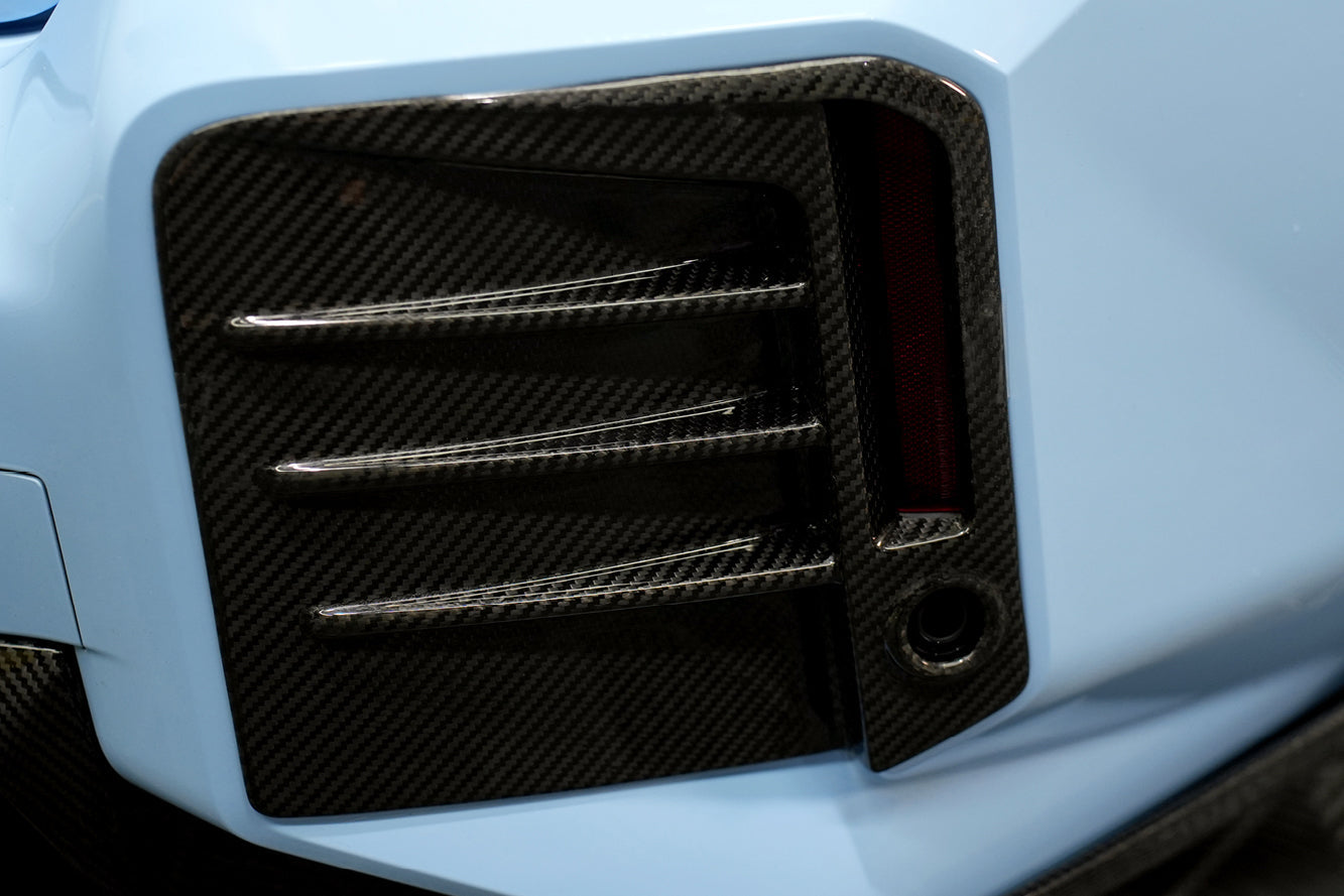 Carbonado 2021-2024 BMW M2 G87 AD Style Dry Carbon FIber Rear Bumper Canards
