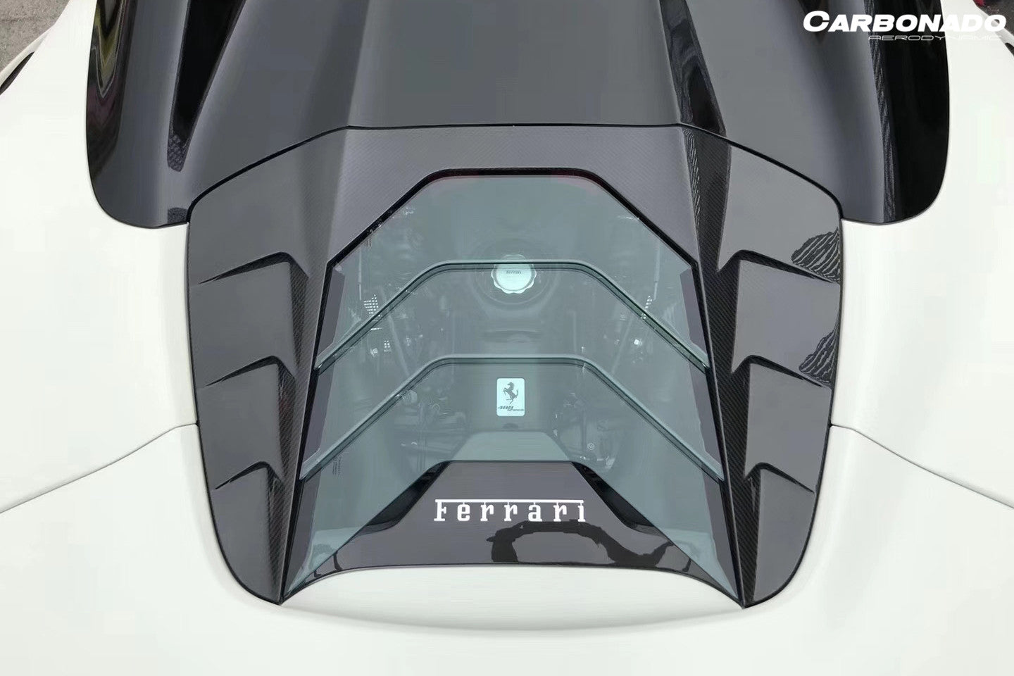 Carbonado 2015-2019 Ferrari 488 Spider MSY Style Carbon Fiber Engine Hood