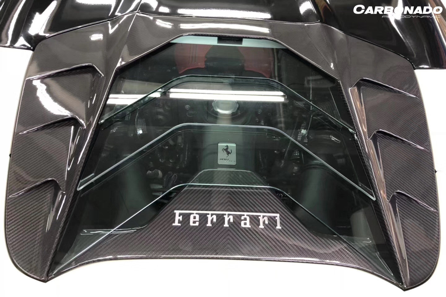 Carbonado 2015-2019 Ferrari 488 Spider MSY Style Carbon Fiber Engine Hood