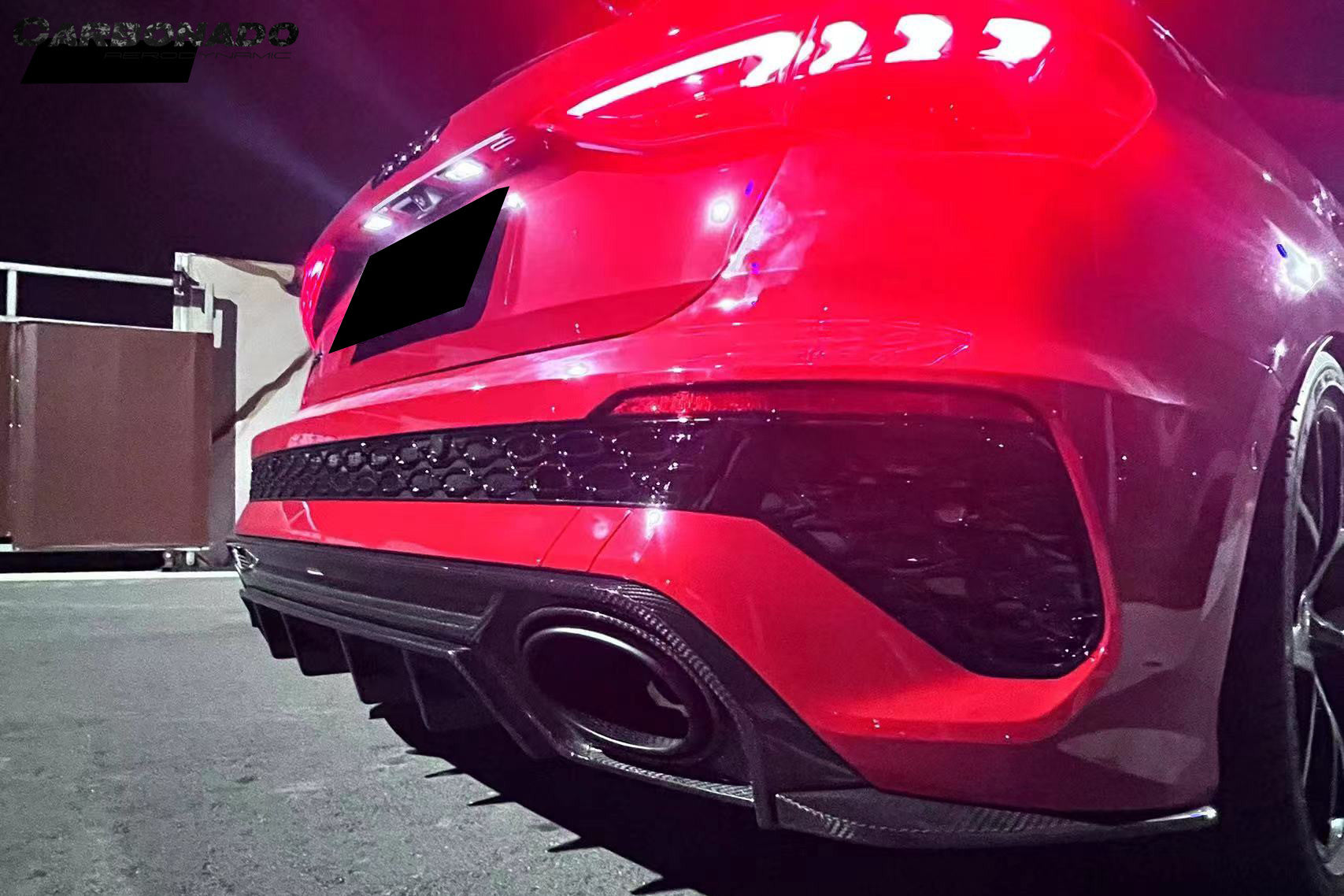Carbonado 2021-2024 Audi RS3 8Y.0 Sportback AD Style Dry Carbon Fiber Rear Diffuser lip