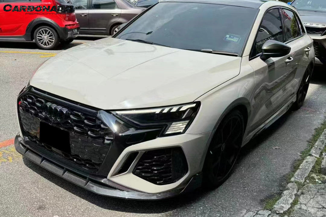 Carbonado 2021-2024 Audi RS3 8Y.0 Sedan And Sportback AD Style Dry Carbon Fiber Front Lip