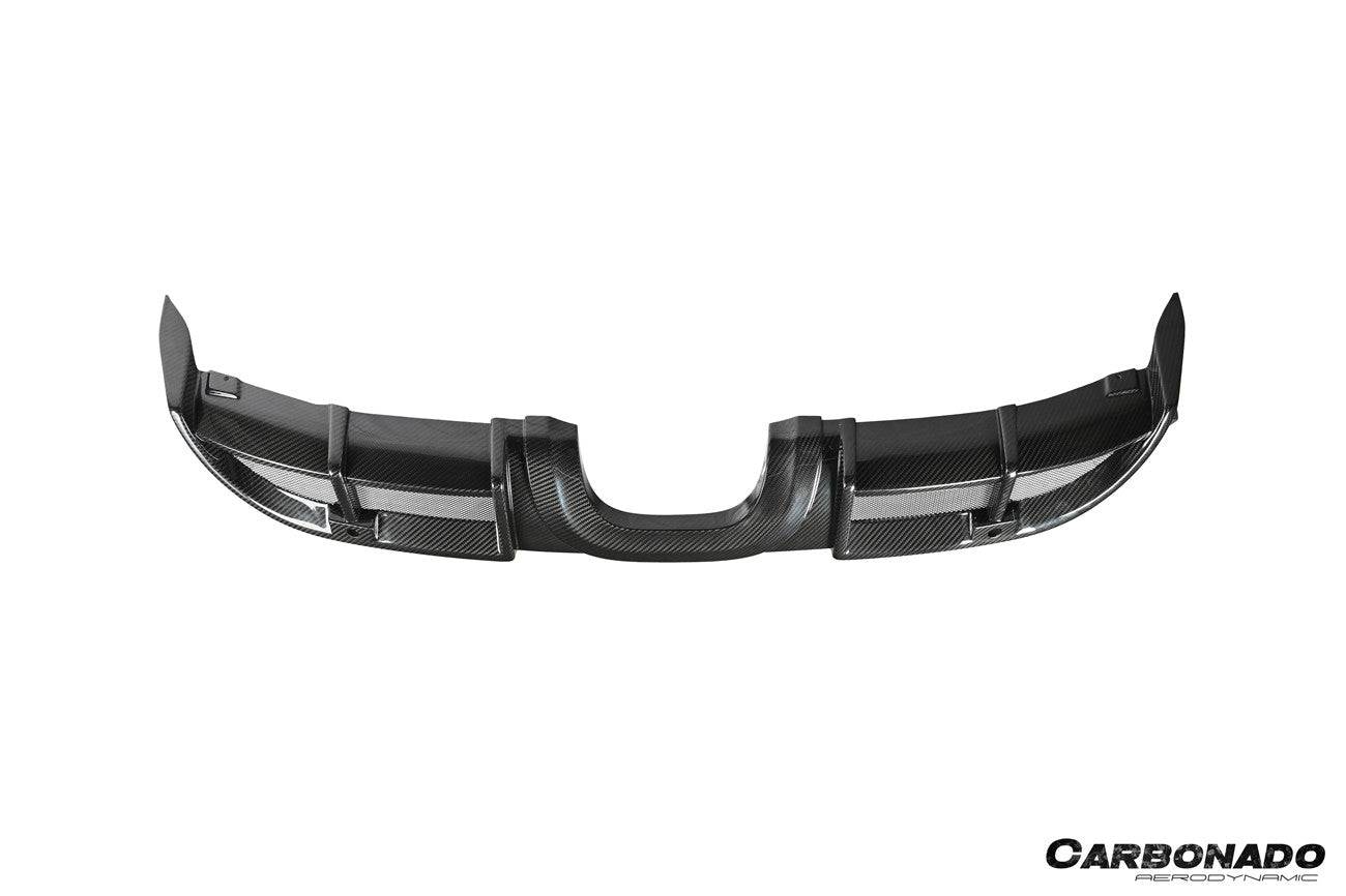 Carbonado 2017-2025 Porsche 718 Cayman Boxster GT4 Style Dry Carbon Fiber Middle Exhaust Rear Diffuser Lip