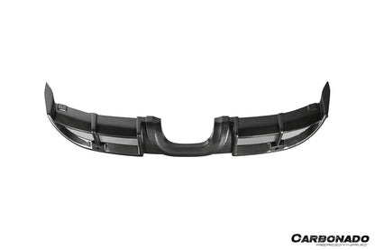 Carbonado 2017-2025 Porsche 718 Cayman Boxster GT4 Style Dry Carbon Fiber Middle Exhaust Rear Diffuser Lip