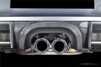 Carbonado 2017-2025 Porsche 718 Cayman Boxster GT4 Style Dry Carbon Fiber Middle Exhaust Rear Diffuser Lip