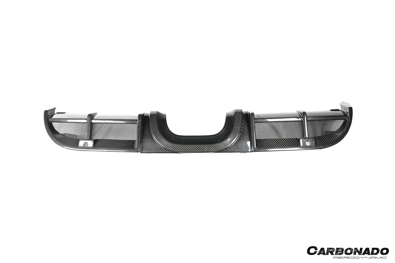 Carbonado 2017-2025 Porsche 718 Cayman Boxster GT4 Style Dry Carbon Fiber Middle Exhaust Rear Diffuser Lip