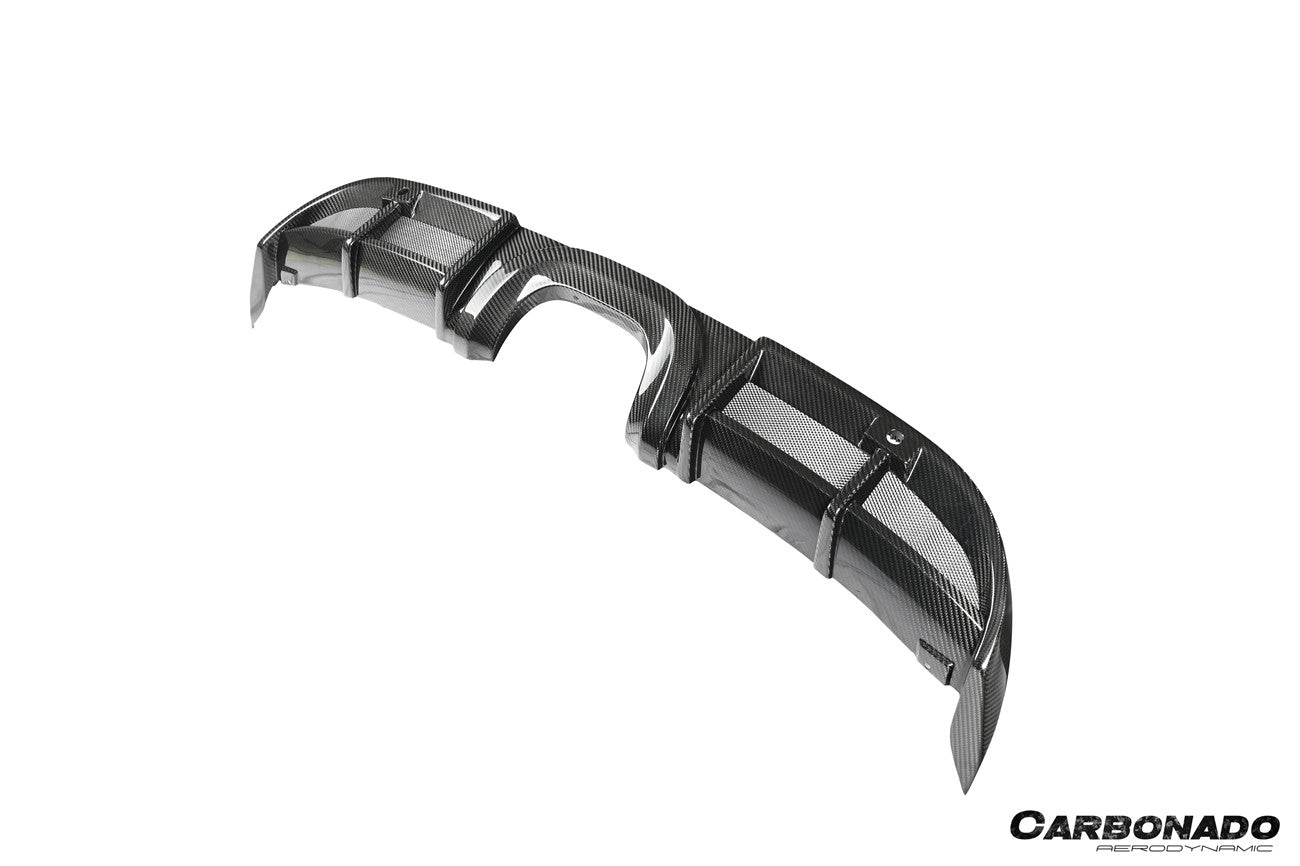 Carbonado 2017-2025 Porsche 718 Cayman Boxster GT4 Style Dry Carbon Fiber Middle Exhaust Rear Diffuser Lip
