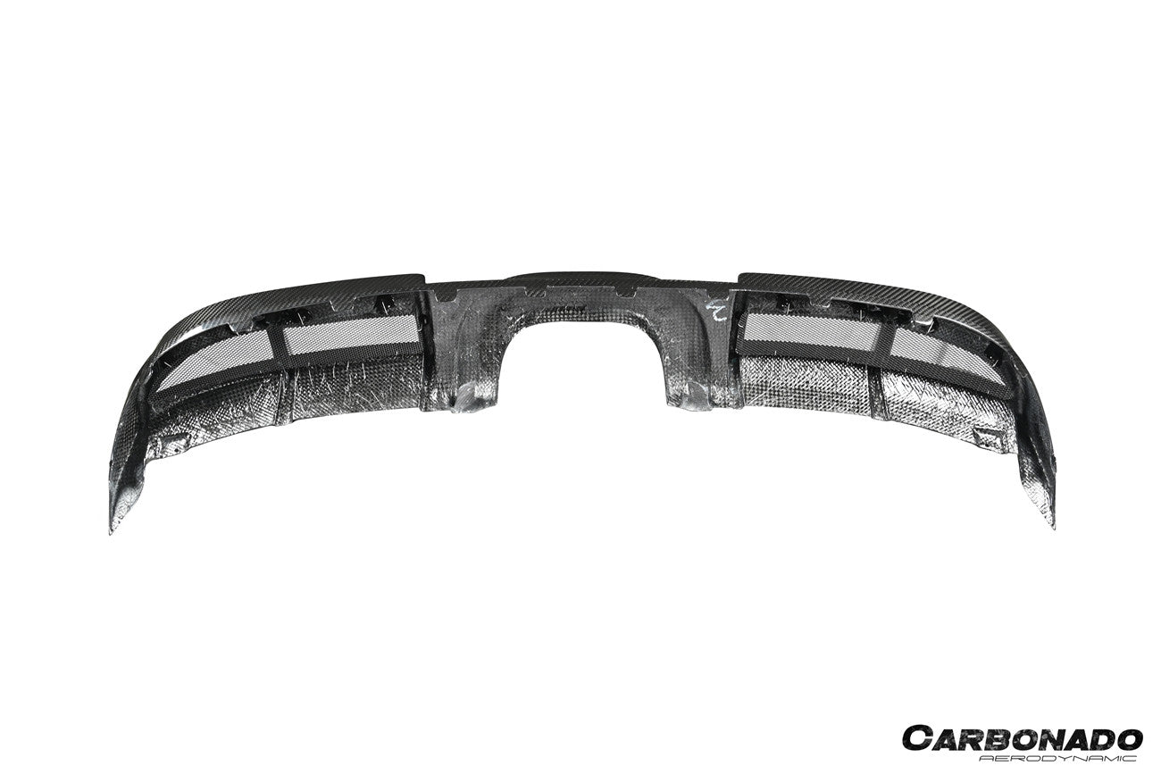 Carbonado 2017-2025 Porsche 718 Cayman Boxster GT4 Style Dry Carbon Fiber Middle Exhaust Rear Diffuser Lip
