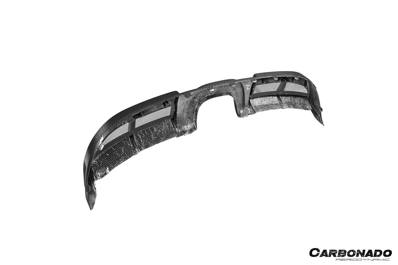 Carbonado 2017-2025 Porsche 718 Cayman Boxster GT4 Style Dry Carbon Fiber Middle Exhaust Rear Diffuser Lip