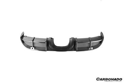 Carbonado 2017-2025 Porsche 718 Cayman Boxster GT4 Style Dry Carbon Fiber Middle Exhaust Rear Diffuser Lip